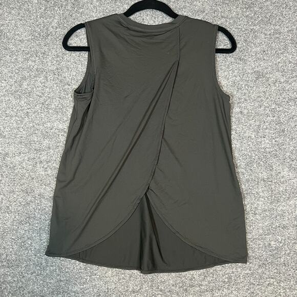 Athleta Shirt Womens XS Black Tank Top Spandex Blend Flowy Cross Back Athleisure - Picture 7 of 9